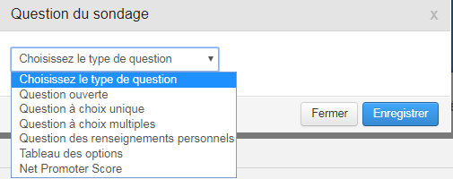 Question Sondage