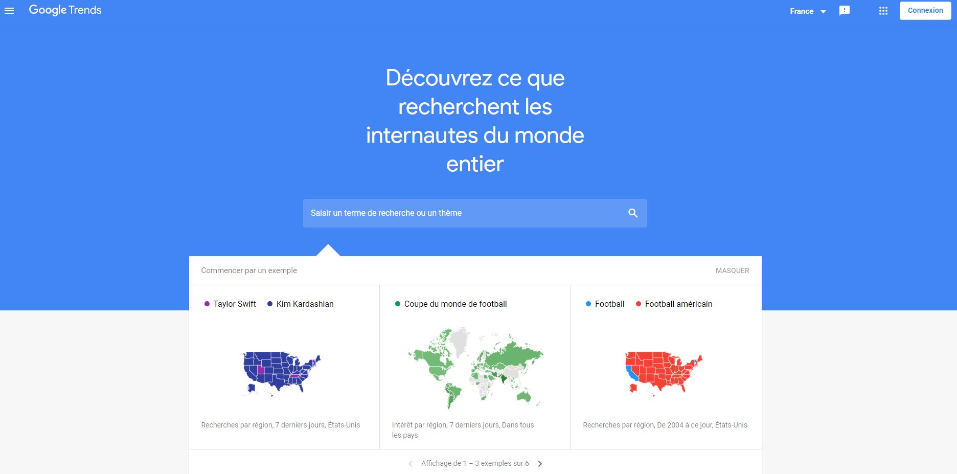Interface Google Trends
