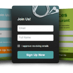 Sign up form in landing page