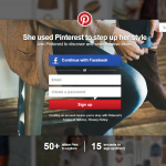 un exemple de page d’atterrissage de Pinterest