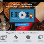 un exemple de landing page de bigstock