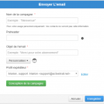 Paramètres Envoi Email