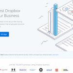 un modèle de page de destination de Dropbox