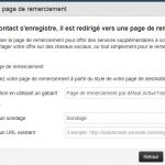 Page de remerciement Options Landing Page