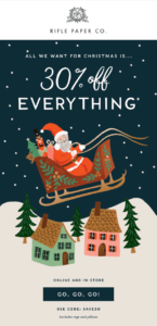 Exemple emailing de Noël avec promotion