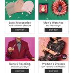 Exemple emailing de Noël avec une sélection de cadeaux