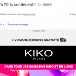 objet d'email remise