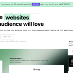 Page d'accueil de MailerLite presentant ses outils de marketing digital
