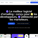 Page d'accueil de Mailjet presentant son logiciel d'emailing