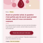 Exemple d'e-mail répondant aux hésitations sur un produit